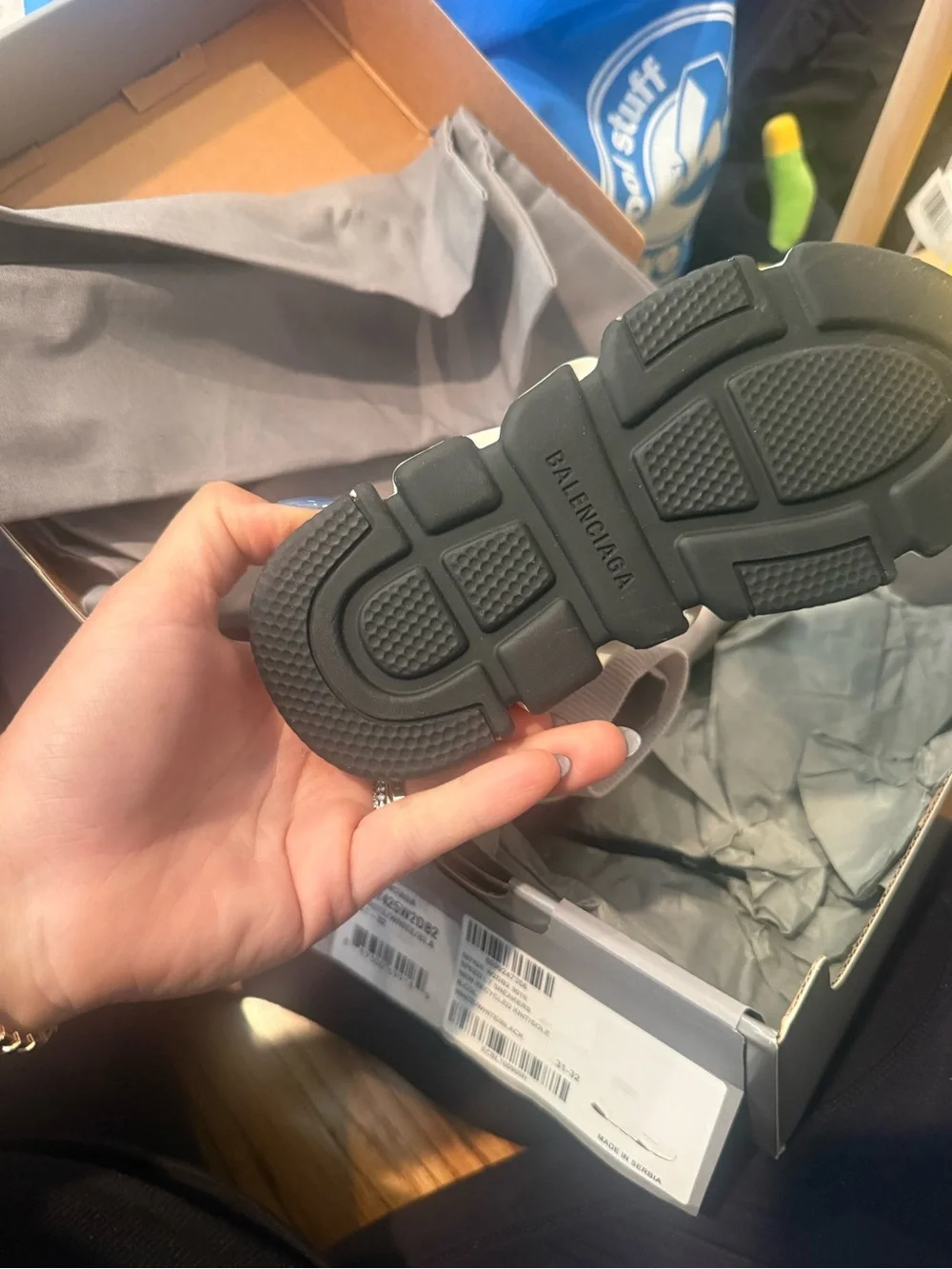 Kids Balenciaga White/Black Speed LT Sneakers Box Label